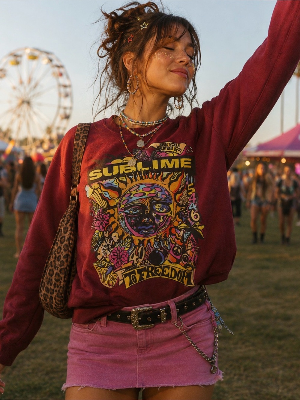 Sublime Maroon Graphic Pullover Sweatshirt